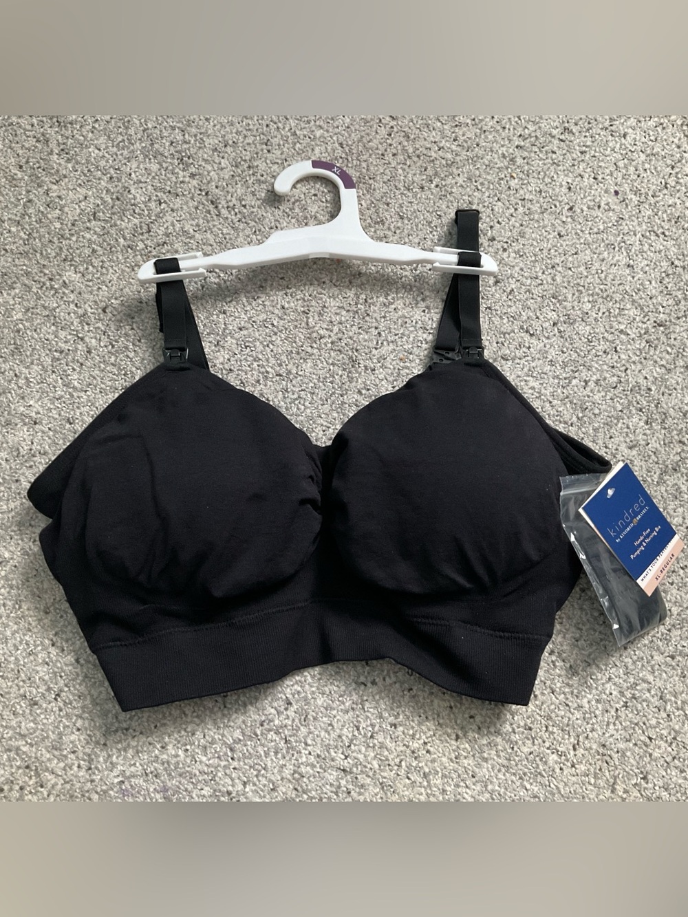 Kindred Bravely Black Seamless Nursing Bra with Drop-Down Cups